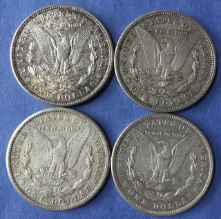 (4) 1921 Morgan Silver Dollars: (1) 21 - P,  (1) 21 - D,  & (2) 21 - S 2