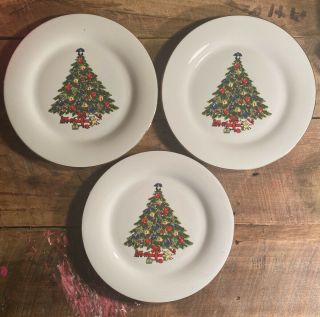 Sea Gull Fine China Jian Shiang Christmas Tree - Dinner Plate Set Of 3 - 10 1/2 "
