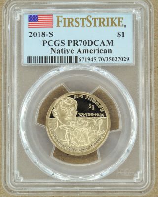 2018 - S Proof Native American / Sacagawea Dollar Pcgs Pr70dcam 027029