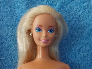 Nude Barbie Doll With Long Blonde Hair And Blue Eyes For Ooak Project