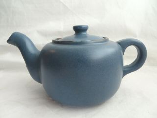 Dansk Mesa Sky Blue Teapot Creamer Sugar Bowl Lid Teal Brown Set of 5 2