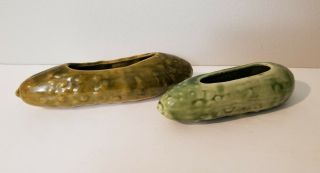 Ceramic Cucumber Pickle Dish Relish Condiment Vintage Kitchen Planter Pottery