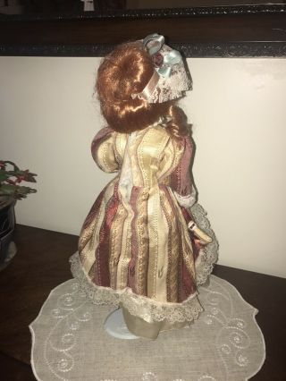 Vintage Ashley Belle 17” Porcelain Doll Auburn Bun Victorian Dress 2