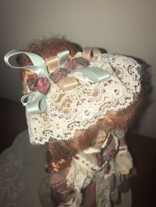 Vintage Ashley Belle 17” Porcelain Doll Auburn Bun Victorian Dress 3