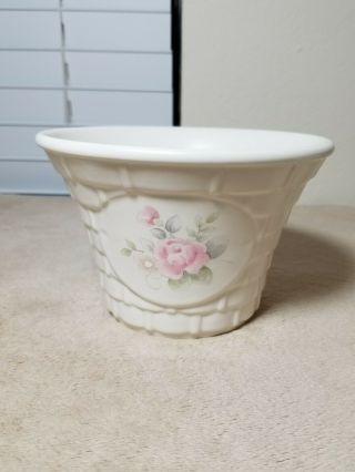 Set Of 2 Vintage Pfaltzgraff Tea Rose - Flower Pot - Bell