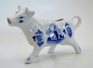 Delft Vintage Cow Creamer Or Milk Pitcher Made In Holland