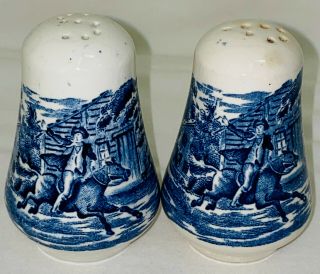 Staffordshire Liberty Blue 3 " Salt & Pepper Shakers