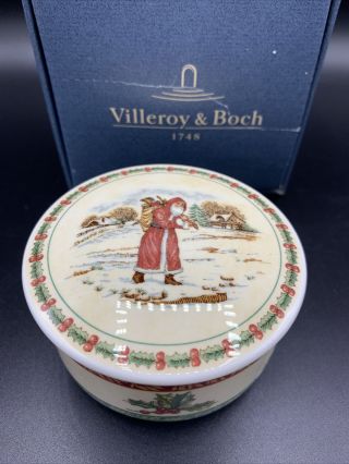Villeroy & Boch Festive Memories Christmas Candy Box Porcelain Santa Give Away