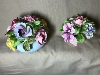 two Royal Adderley floral bone china porcelain flower bouquets made in England 2