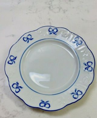 Vintage Vista Alegre Ruban Blue Fine Porcelain China Portugal Salad Plate 8 "