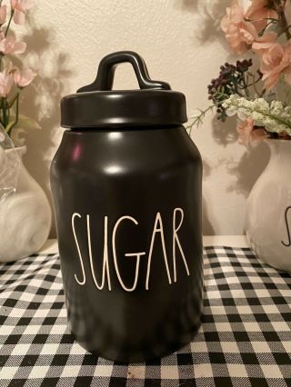 Rae Dunn By Magenta Medium Black " Sugar " Canister Jar