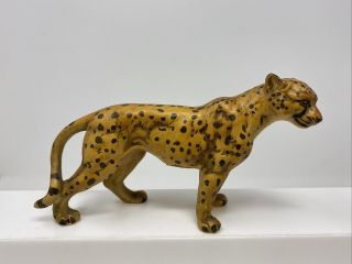 Cheetah Figurine Uctci Vintage Japan Hand Painted Ceramic 7 "