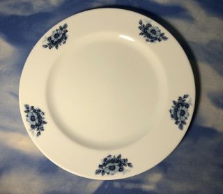 9 " Vintage Ter Steege Delft Blue White Porcelain Floral Dinner Plate Holland