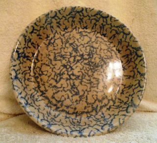 Vintage Robinson - Ransbottom Pottery Blue Spongeware Pie Plate 9 1/2 Inch