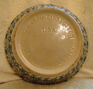 Vintage Robinson - Ransbottom Pottery Blue Spongeware Pie Plate 9 1/2 Inch 3