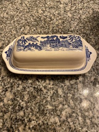 Vintage Blue Willow? Butter Dish