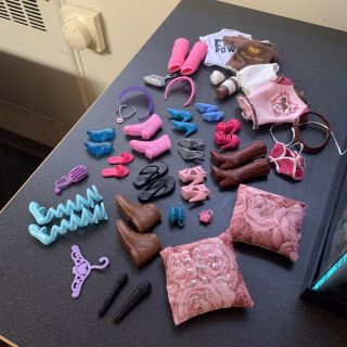 Barbie Fashion Doll Accessory Lot; Shoes,  Clothes,  Bags And Other Miniatures