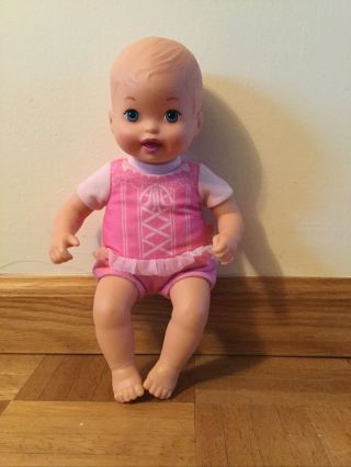 Mattel 2013 Little Mommy Baby Doll 12 " Vinyl Cloth Body Pink Tutu Soft Toy Dolly