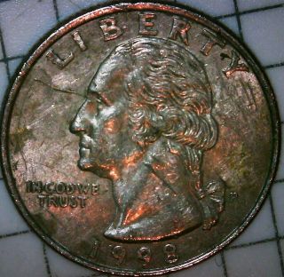 1998 P Washington Quarter Struck On A Nickel Planchet