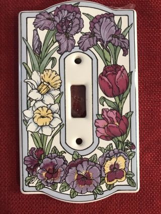 Santa Barbara Ceramic Design Iris/tulip/daffodil/floral Light Switch Plate Cover