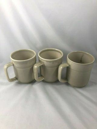 Set Of 3 Coffee Mugs 4 - 1/8 " Compatibles Oatmeal By Pfaltzgraff