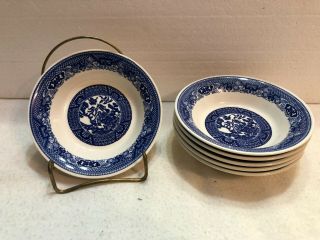 Set Of 6 Royal China Blue Willow Ware Dessert Dishes