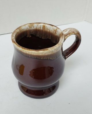 Mccoy Pottery Pedestal Footed Brown Drip Glazed Coffee Mug 7112usa