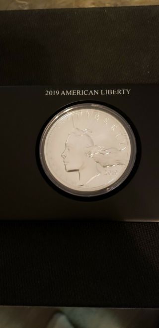 2019 American Liberty High Relief Silver Medal In W/all Paper Work