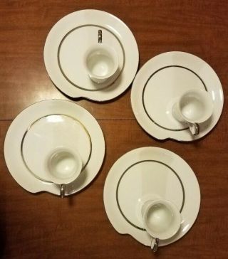 China Renaissance Hostess/hospitality Luncheon Plates & Tea Cups Set 4