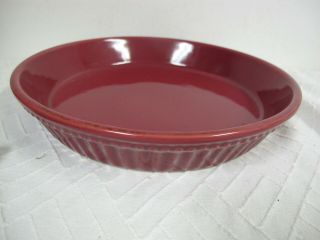 Homestead By At Home America Red Cranberry Beaded Pie Plate Quiche Stoneware