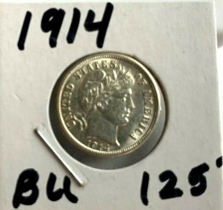 1914 Barber Dime - Bu Coin