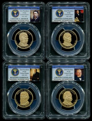 2012 S Presidential Dollar 4 Coin Proof Set Pcgs Pr69 Dcam Holders