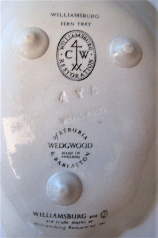 WEDGWOOD FERN TRAY,  SMEAR GLAZE STONEWARE,  WILLIAMSBURG RESTORATION,  1956 3
