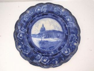 Antique Flow Blue Plate.  Inauguration Of Pres Roosevelt.  Capitol Washington D.  C.