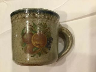 Monroe Salt Hand Crafted Northern Fruit Pattern 3 1/4” Stone Mug Usa