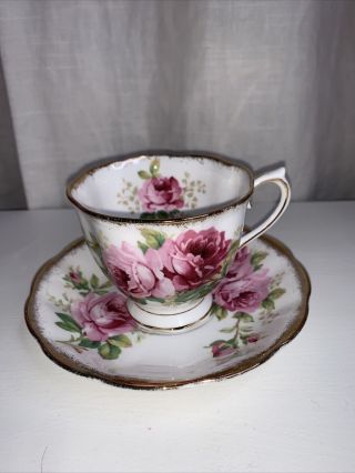 Vintage Tea Cup And Saucer Royal Albert American Beauty Rose