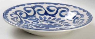 Anfora (mexico) Puebla Blue Rimmed Soup Bowl 8906953