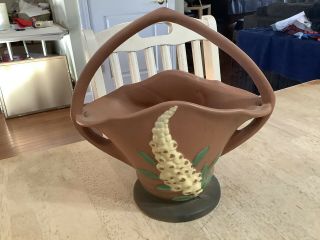Roseville Pottery Basket Flower Vase 375 - 12”