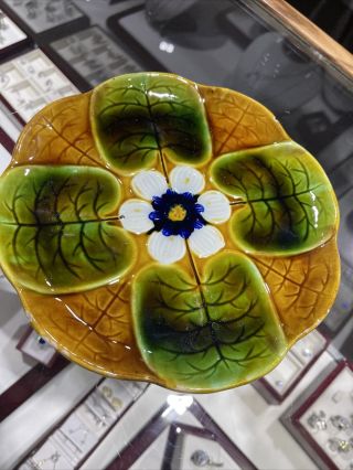 French Art - Nouveau C.  1890 - 1900,  Majolica Lily Pad Plate