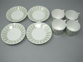 Set Of 4 Arabia Finland Teacups And Saucers Mid Century Modern