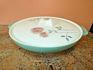 Vintage Mcm Iroquois Casual China Ben Seibel Rosemary Serving Bowl Turquoise Pnk