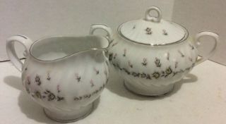 Style House Picardy Fine China Creamer And Sugar Dish