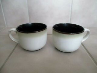 2 Sango Nova Black 4932 Grandmugs 3 3/4 " Large Mugs