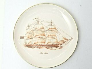 Spode Red Trade Winds Ship Albus England 41 Gold Trim 8 1/4 " Salad Plate