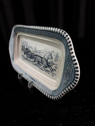 Vintage Currier and Ives Royal China covered butter dish REPLACEMENT BOTTOM ONLY 3