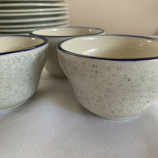3 Vintage Syracuse China Blue Speckled Restaurant Ware Bouillon/custard Cups