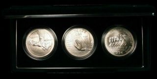 1994 Us Veterans Commemorative Silver Dollars - 3 Coin Unc Set - Us