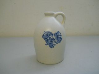 Pfaltzgraff Yorktowne Miniature Jug Vase Blue Floral Stoneware