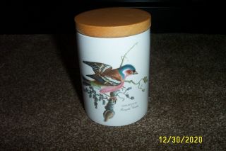 Portmeirion Birds Of Britain Canister / Storage Jar Wooden Lid Chaffinch