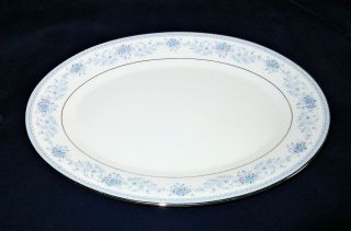 Noritake Blue Hill Contemporary Fine China 14 " Oval Serving Platter 2482